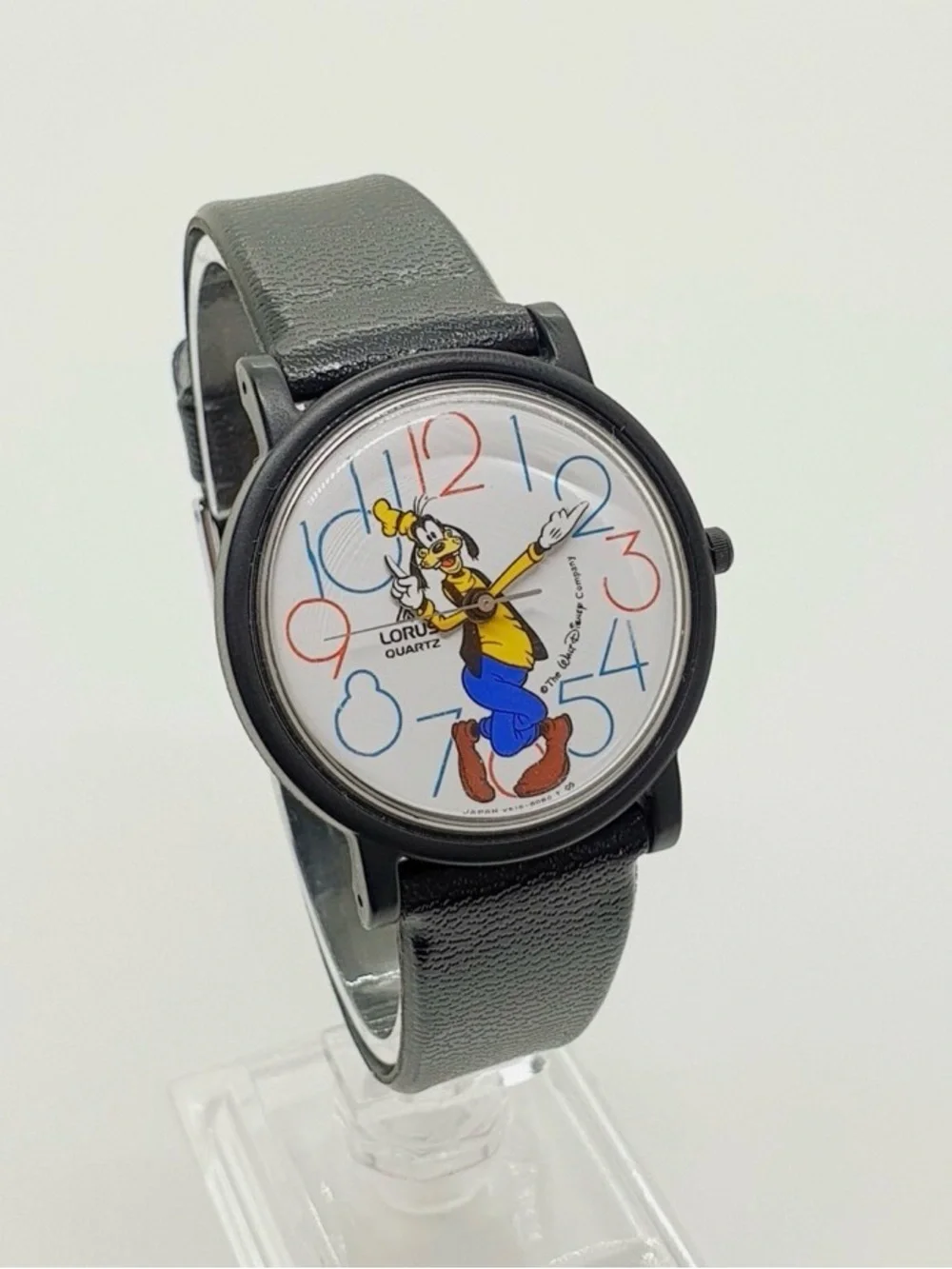 1990s Lorus by Seiko Goofy Disney Watch for Men and Women Black Case WhiteDial